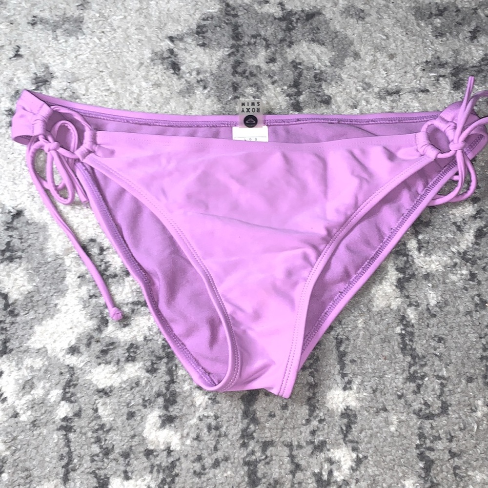 Roxy Swim Lilac Purple Side Tie Bikini Bottom Sz L